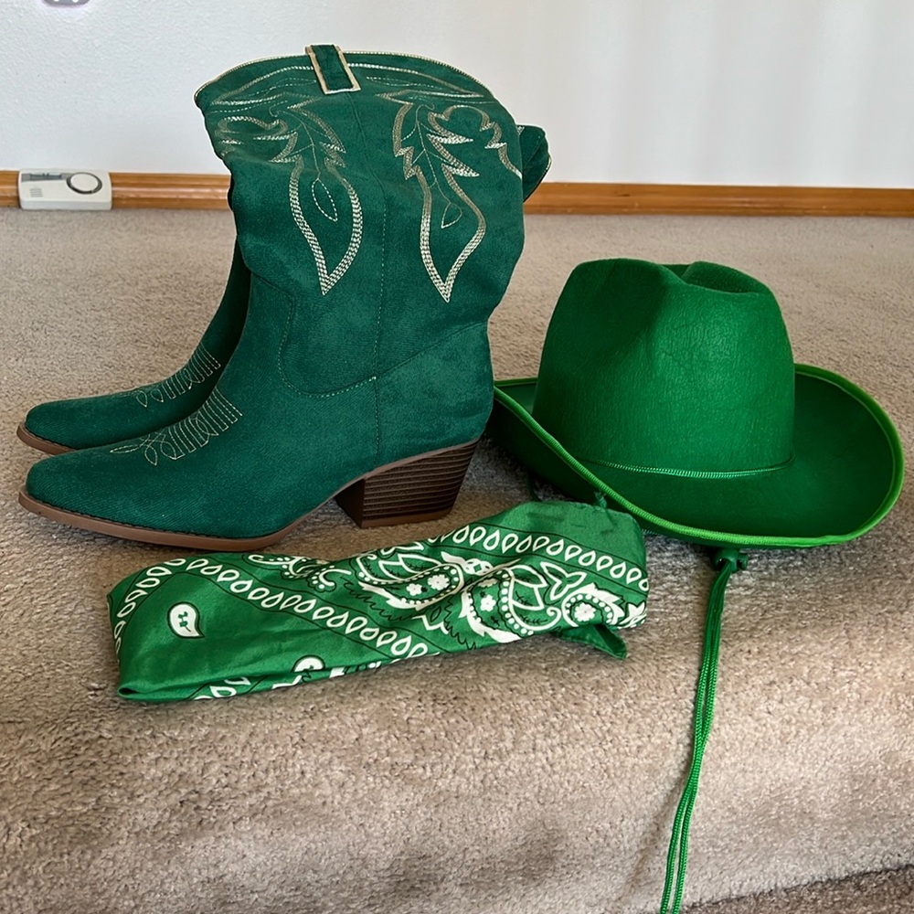 Green Heeled Boots